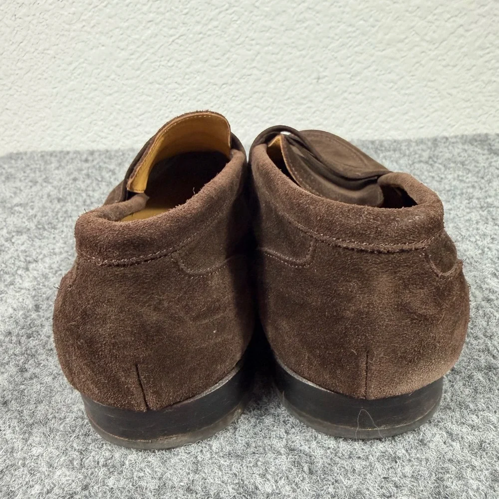 Hawes & Curtis Penny Loafer Mens Size 9 Brown Suede Leather Sole GUC